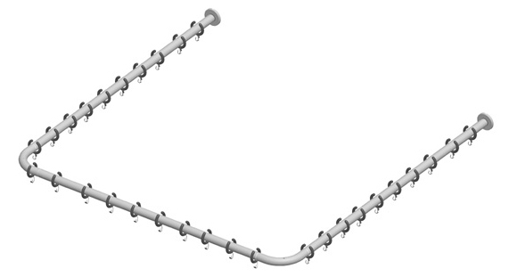 14940171000 Набор штанг для душевых занавесок KEUCO Plan - Вид №1