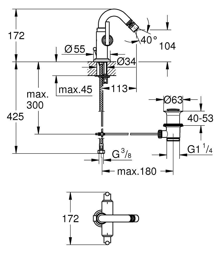 24026000 Смеситель для биде Grohe Atrio хром - Вид №1