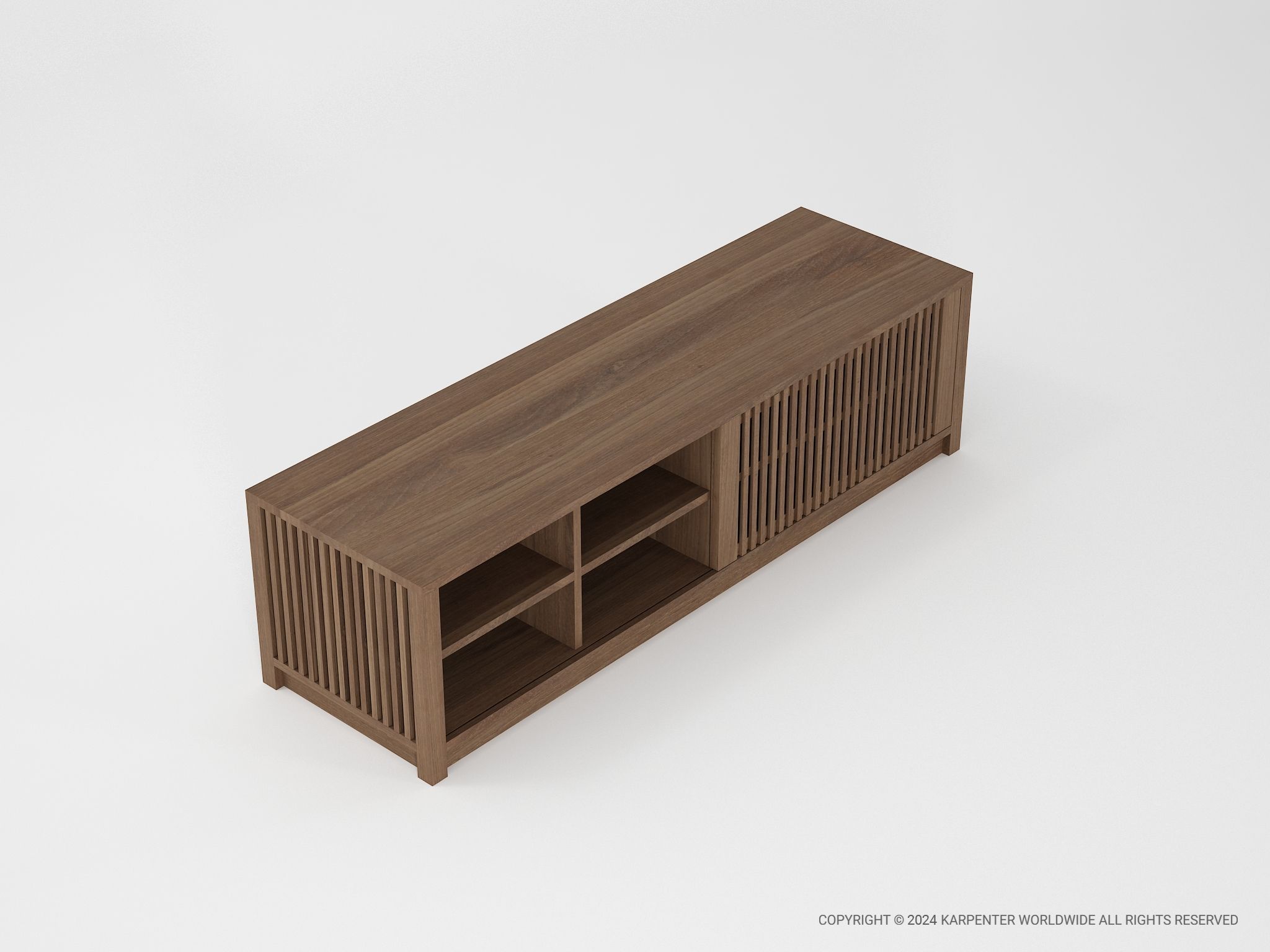 Деревянный шкаф для телевизора с раздвижными дверями KARPENTER Ray ARCH-00147709 - Вид №8