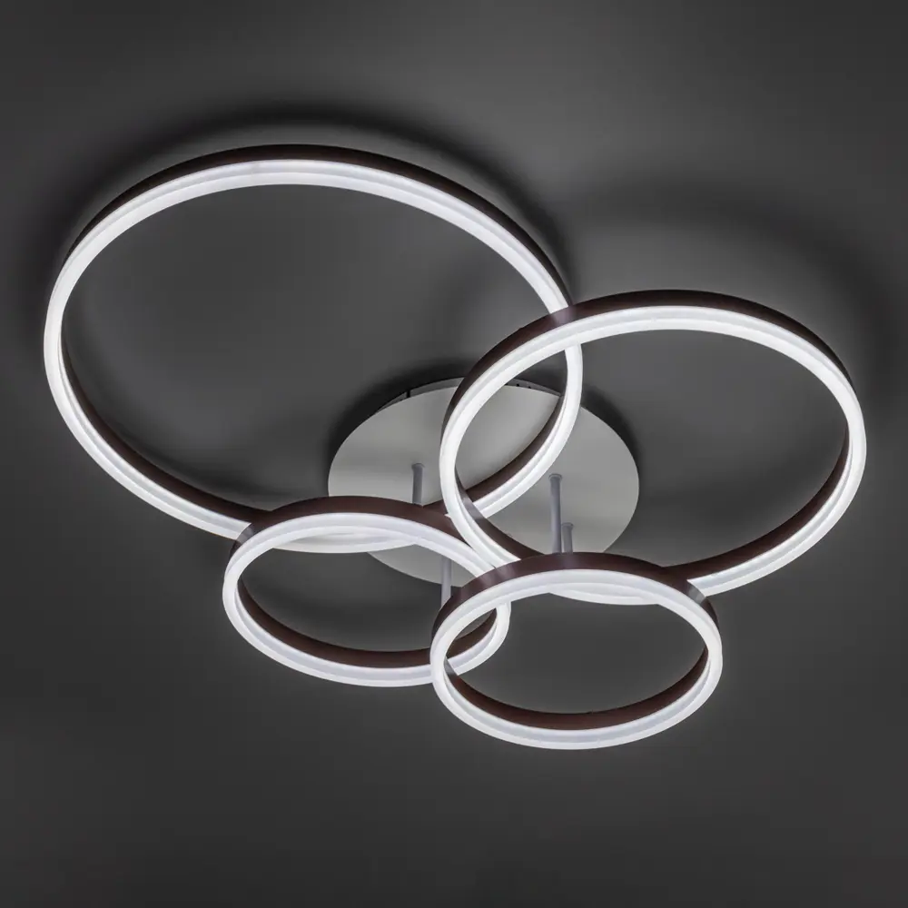 Люстра потолочная светодиодная диммируемая Ritter Eclipse 52084 3 с д/у 124 Вт 31 м² 2700К-6500К цвет белый/коричневый STLM-2110216 - Вид №3