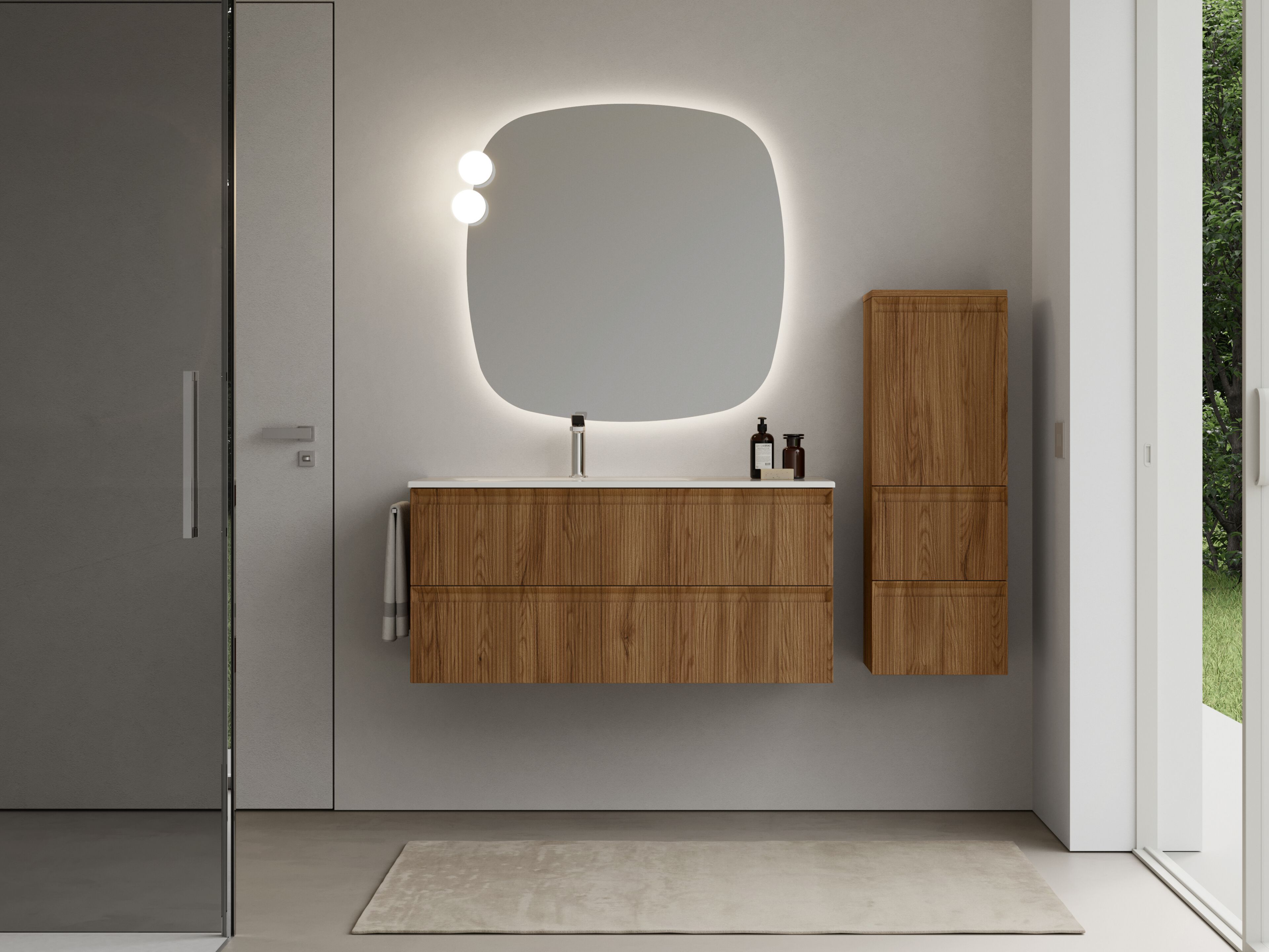 Подвесной туалетный столик с зеркалом Ideagroup Play ARCH-00123533