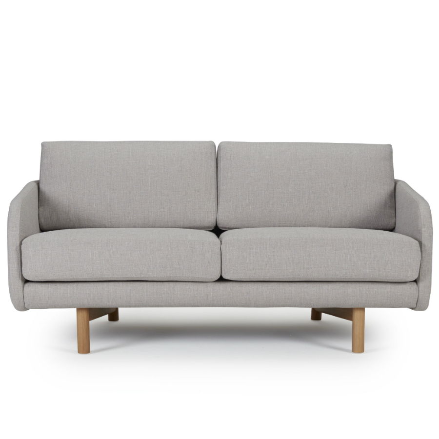Диван двухместный Tved с ножками из дуба, светло-серый Kragelund 29002202163 - Вид №1