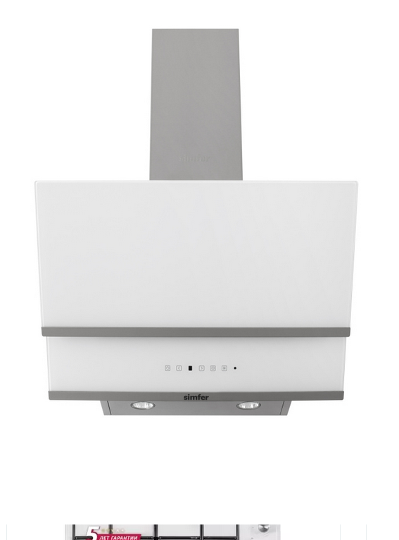 9211412 Вытяжка наклонная Simfer SM63W1 белый/белый, серебристый STDN-0010869