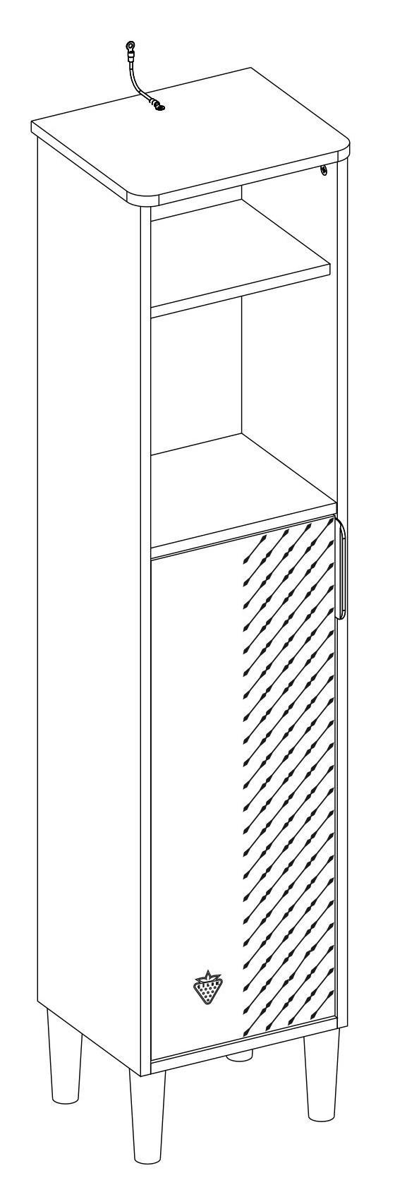 Стеллаж узкий с дверцей черный Black CILEK BLACK 00-3832539 Черный Santreyd - Вид №4