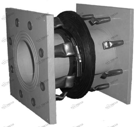 SANIT 760330206 Встраиваемый PP, прямой односторонний фланец мембраны зажимного кольца, втулки анкеров V4A 