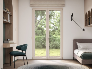 Алюминиевая створчатая дверь-окно