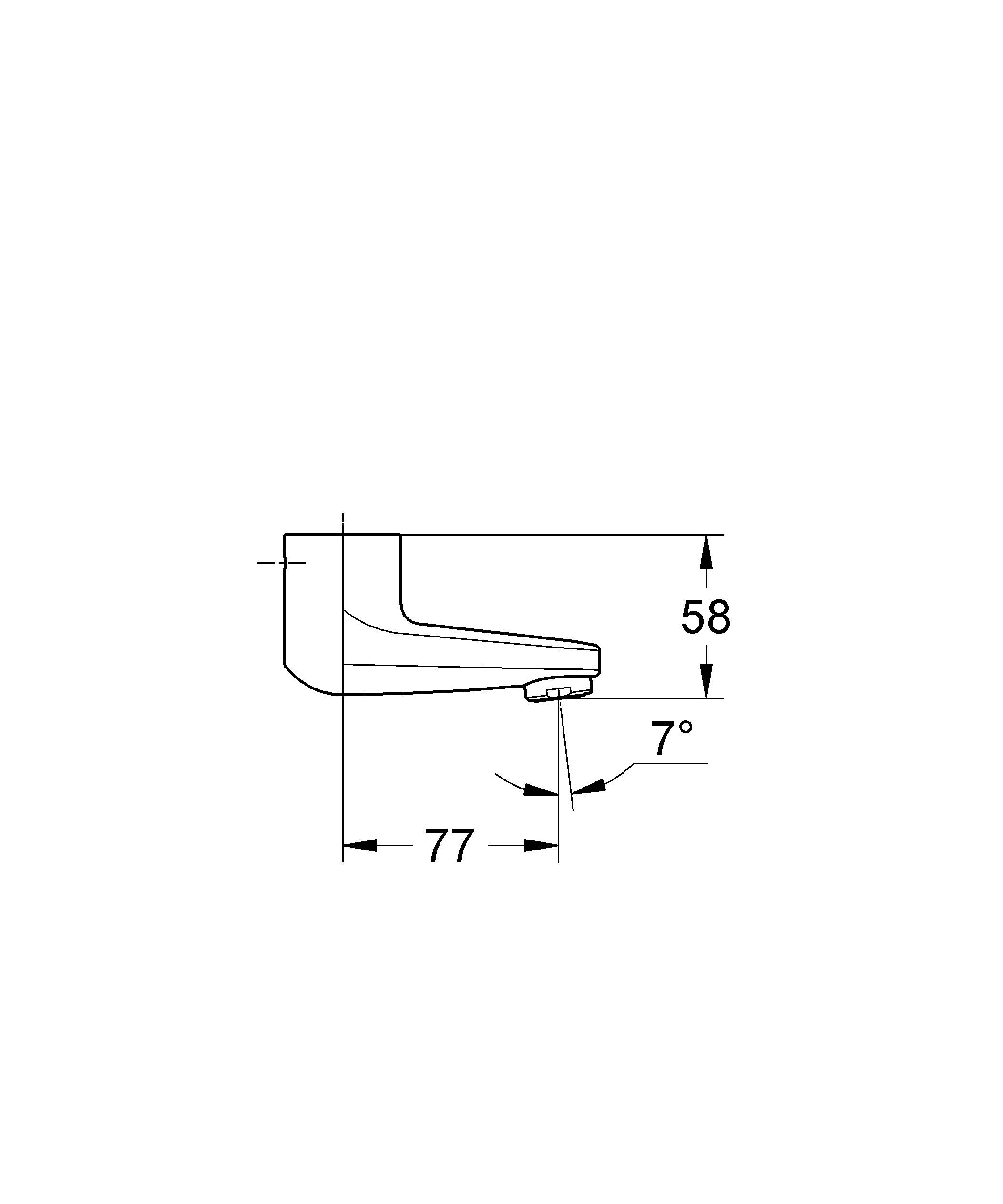 Излив для смесителей GROHE (вынос 77 мм), хром (13268000) Spare Parts - Вид №1