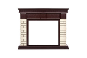 15983721 Портал 25 камень бежевый, шпон темный дуб НС-1202848 Firelight Bricks