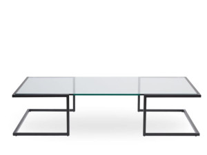 Стеклянный прямоугольный низкий журнальный столик