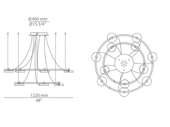 Металлический светодиодный подвесной светильник Estiluz ARCH-00094787 - Вид №11