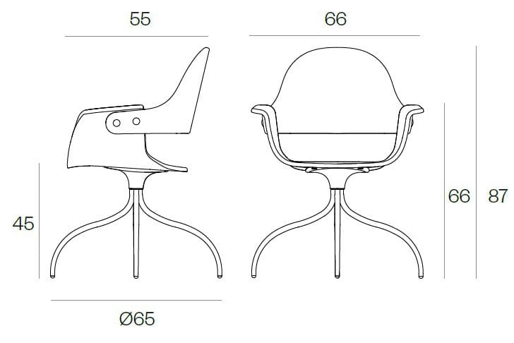 Поворотный стул с мягким сиденьем BD Barcelona Showtime ARCH-00086918 - Вид №16