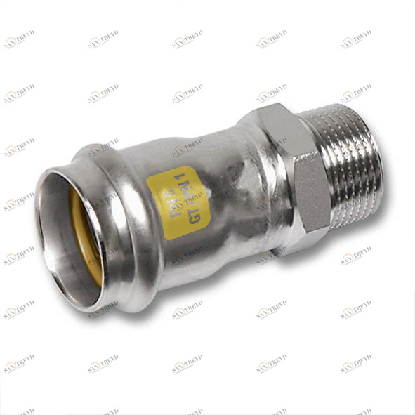 617243G35114 SANHA 17243G пр.-фит. газ, нерж.сталь, ниппель переходной ВПр-НР 35x11/4 мм 
