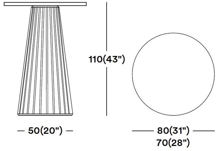 Tirolo Круглый стол из массива дерева Cordoba 082 h110 t, 082 h75 - Вид №3
