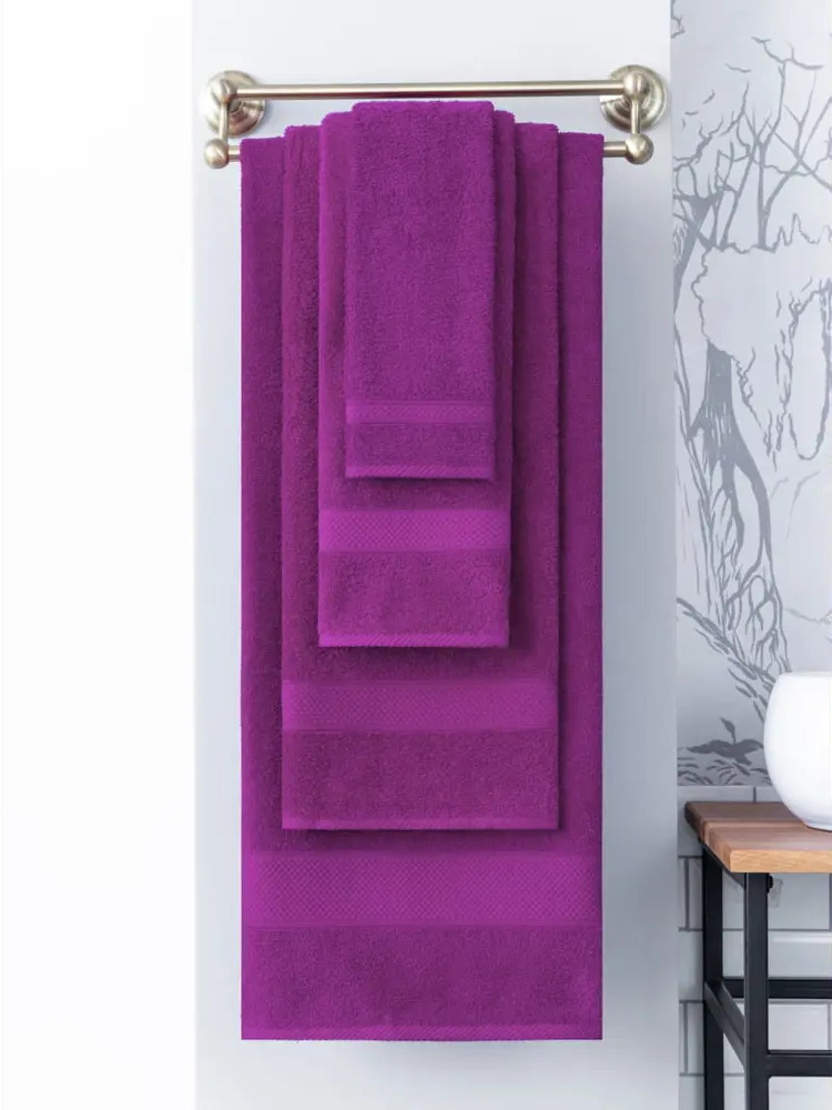 91028774 Полотенце для ванной ARYA HOME однотонное 30x50 см Miranda Soft Фуксия STLM-0448541