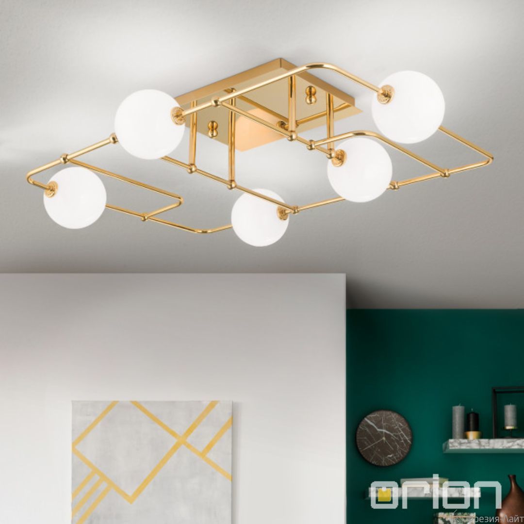 Orion DL 7-658/5 gold/503 светильник потолочный Pipes 119484