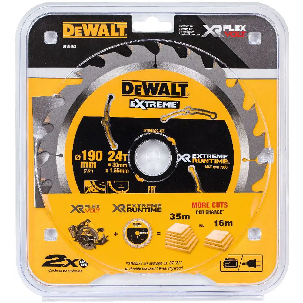 Диск пильный по дереву Dewalt 24T 190x1.55 мм STLM-2051300 - Вид №2
