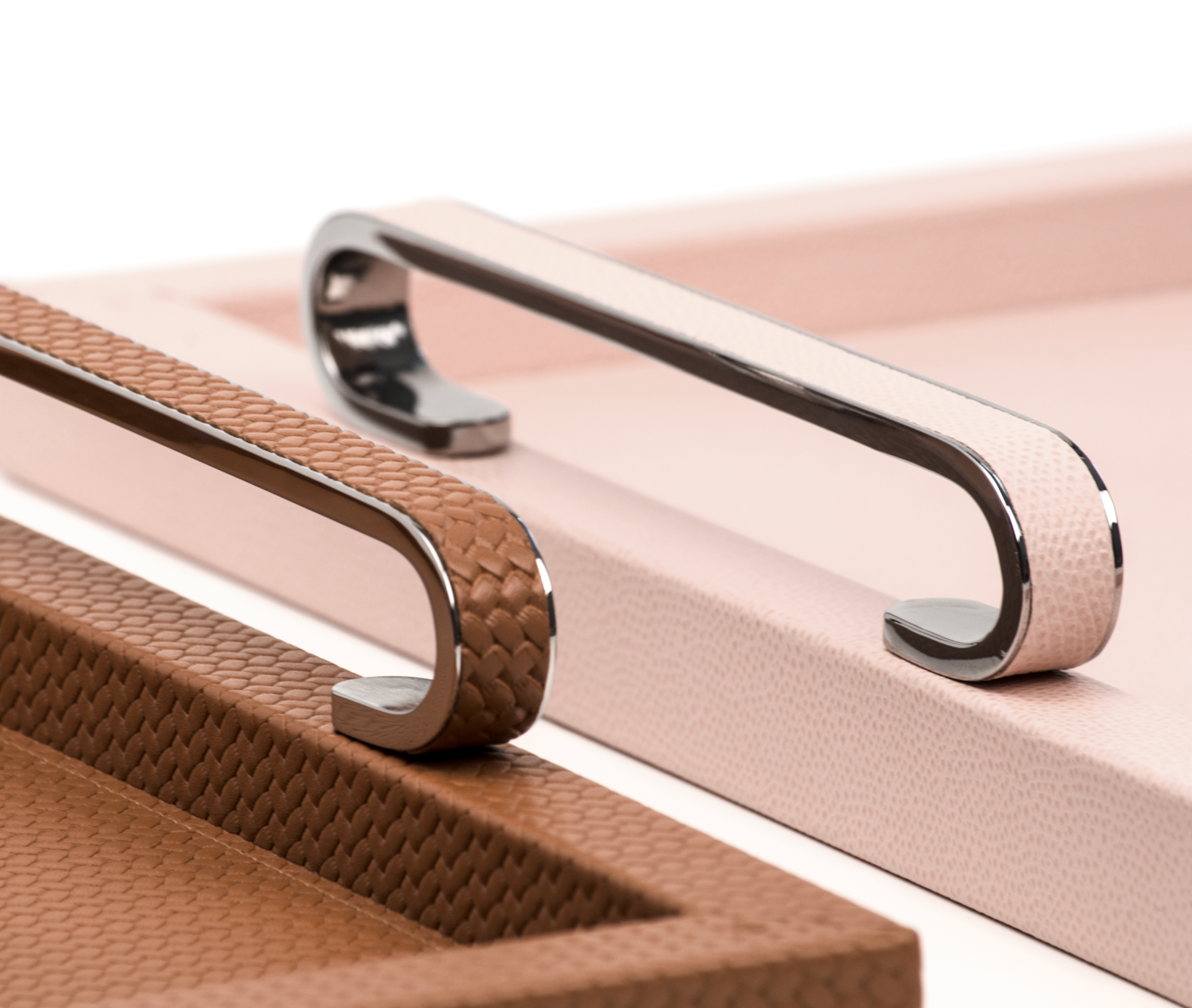 Foscari Поднос - 35,5X35,5 см/металл-хром/тканая кожа_кремовый Pinetti 00.1913.061.027 - Вид №5