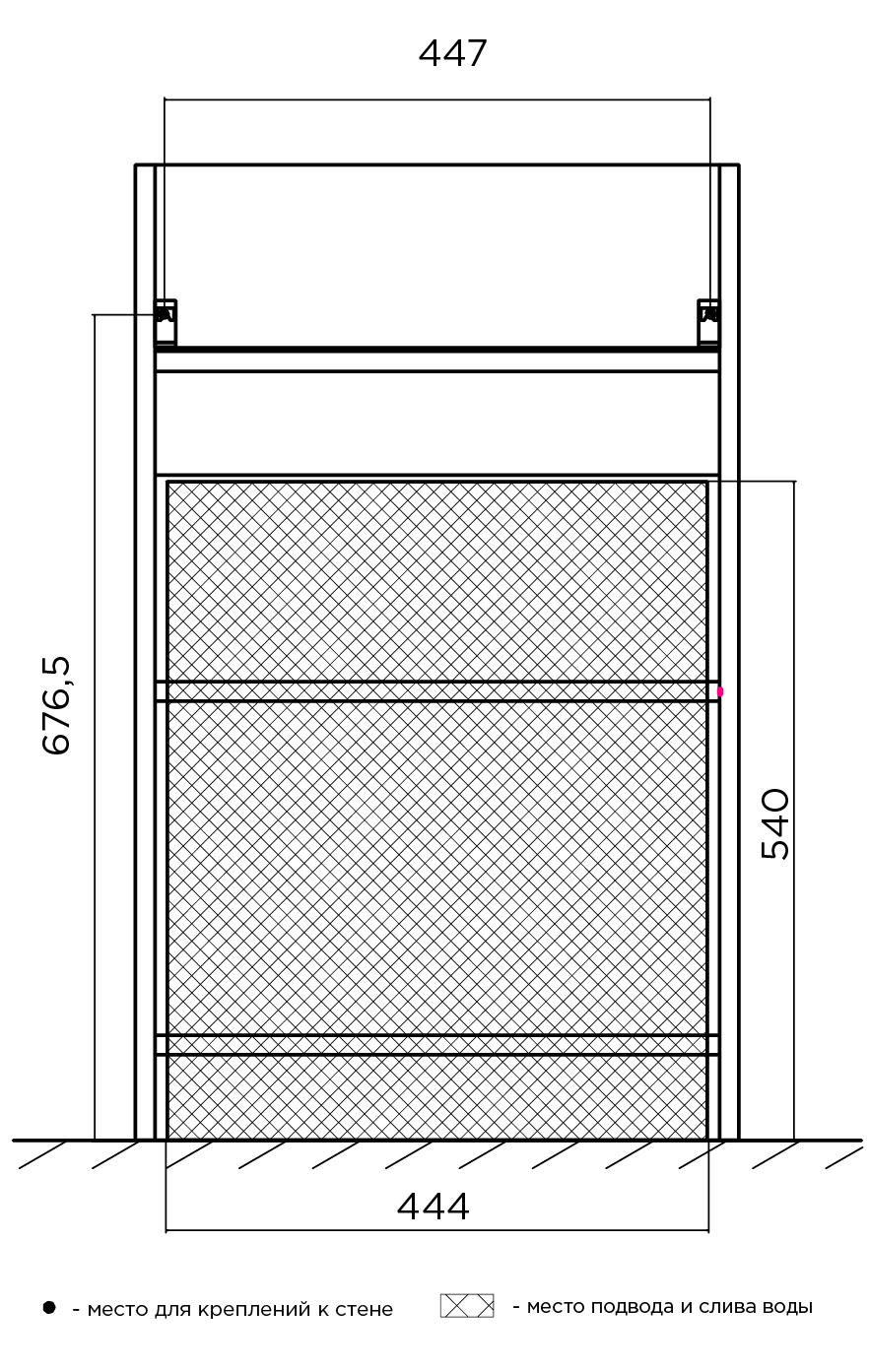 У99086 Тумба с раковиной Revo 50Н 1д. Бетон темно-серый 1 Marka  - Вид №4