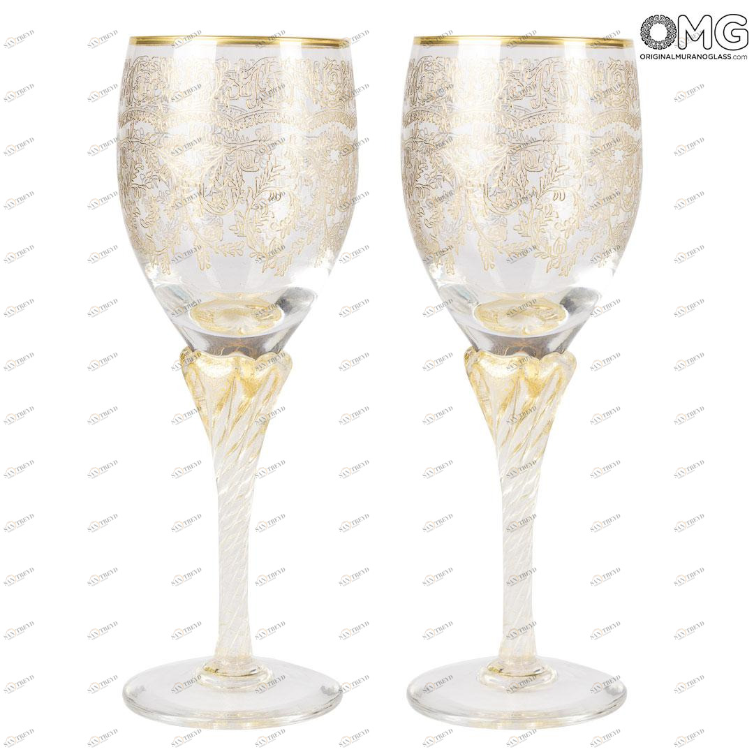 4291 ORIGINALMURANOGLASS Бокалы для воды - набор из 2 бокалов - муранское стекло OMG 6 см 