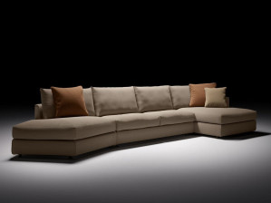 Секционный тканевый диван с полуостровом