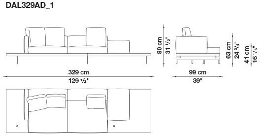 B&B Italia 3-х местный тканевый диван Dock sun-id-1376507 - Вид №56