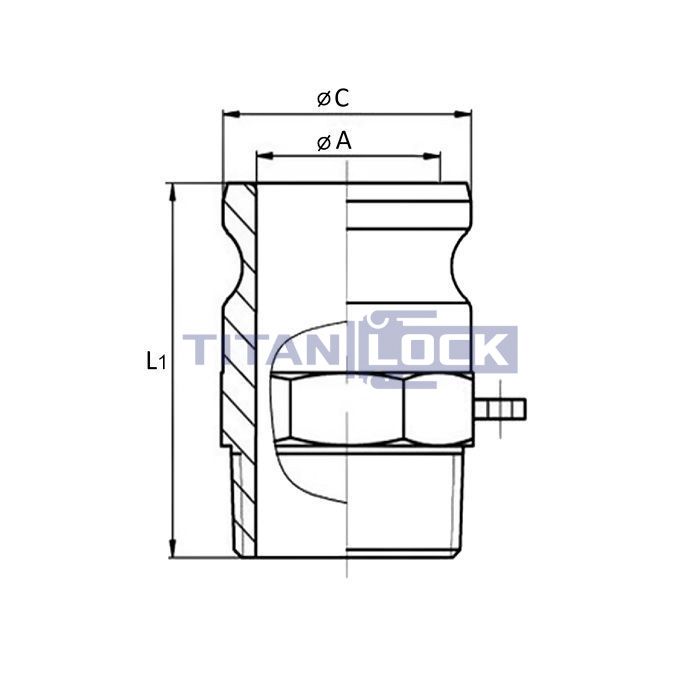 Камлок полипропиленовый тип F ниппель, наружная резьба BSP 1/2", TL50FPP TITAN LOCK  - Вид №1
