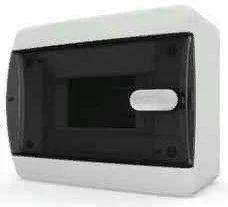 Бокс внешний на 8 модулей Tekfor (черная прозрачная дверь)