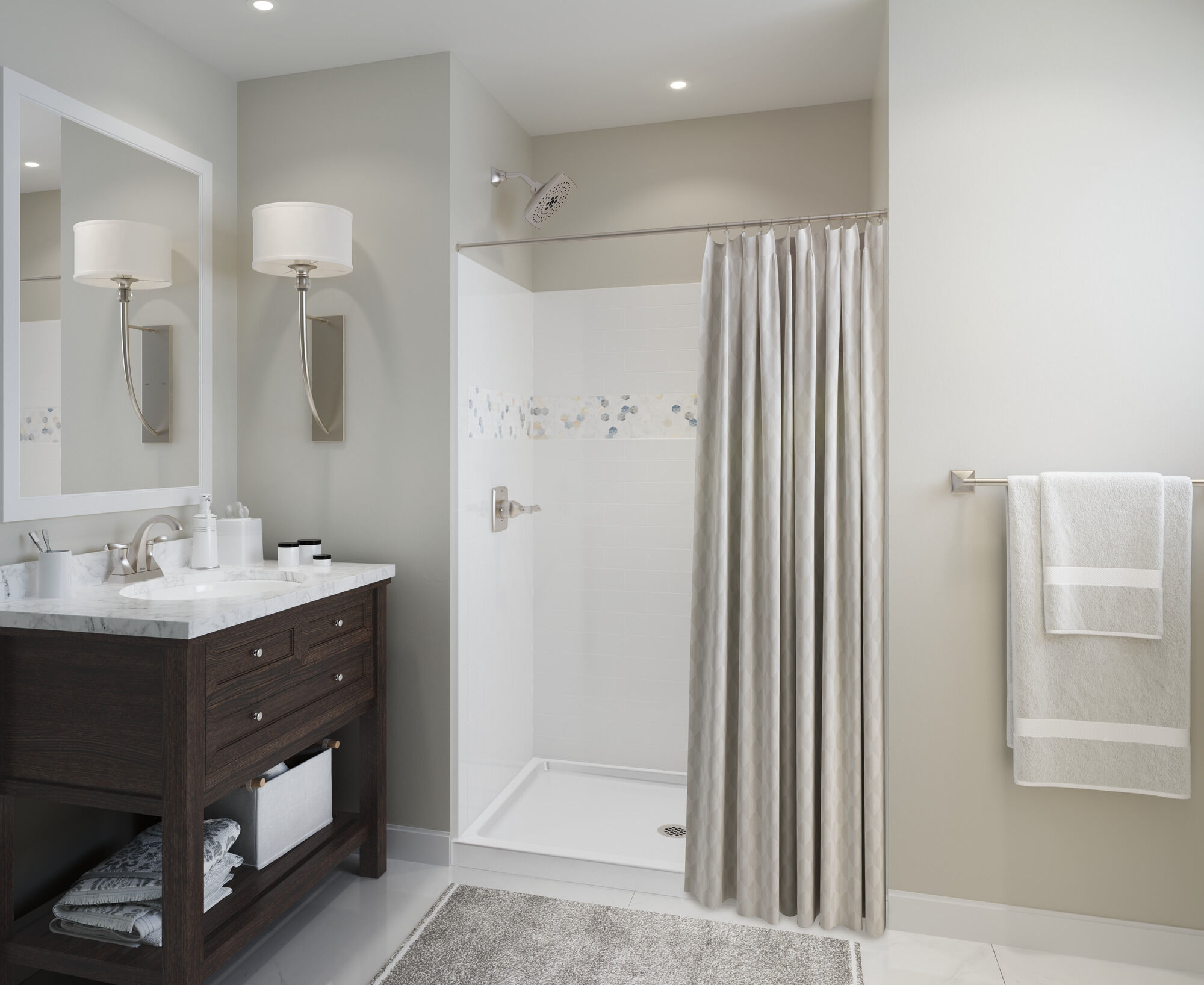 40074 Подставка для душа 48 "X 34" Delta Faucet Classic 400 Глянцевый белый  - Вид №9