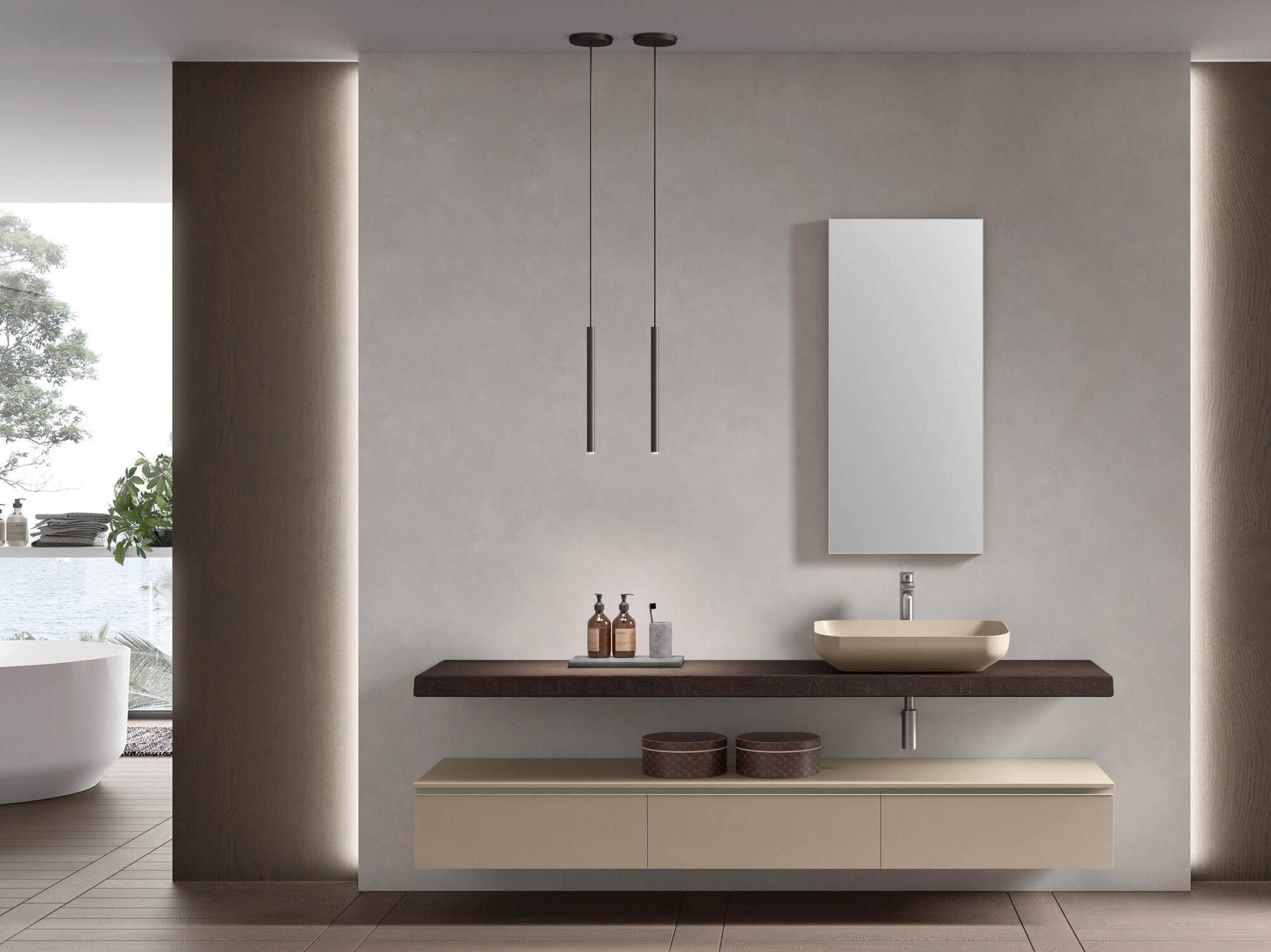 Одноместный подвесной умывальник с ящиками Gruppo Geromin Change ARCH-00059021