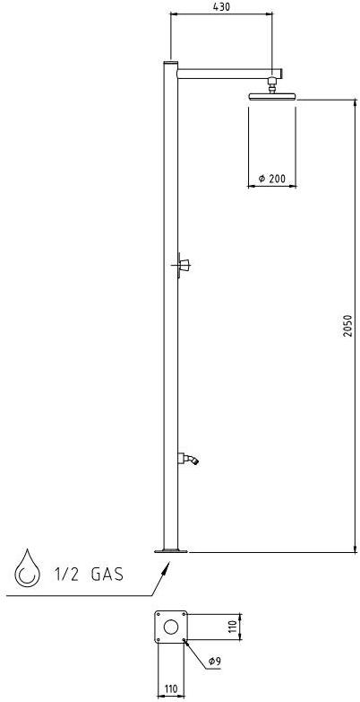Ama Luxury Shower Летний душ из нержавеющей стали Venere sun-id-1404592 - Вид №9