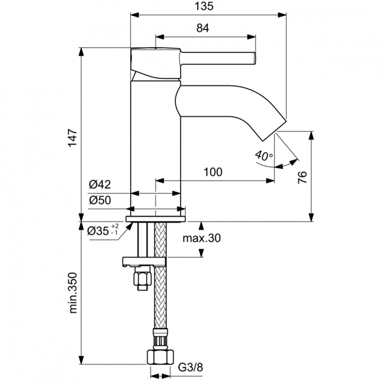 BC268AA Смеситель для раковины Ideal Standard CERALINE - Вид №3