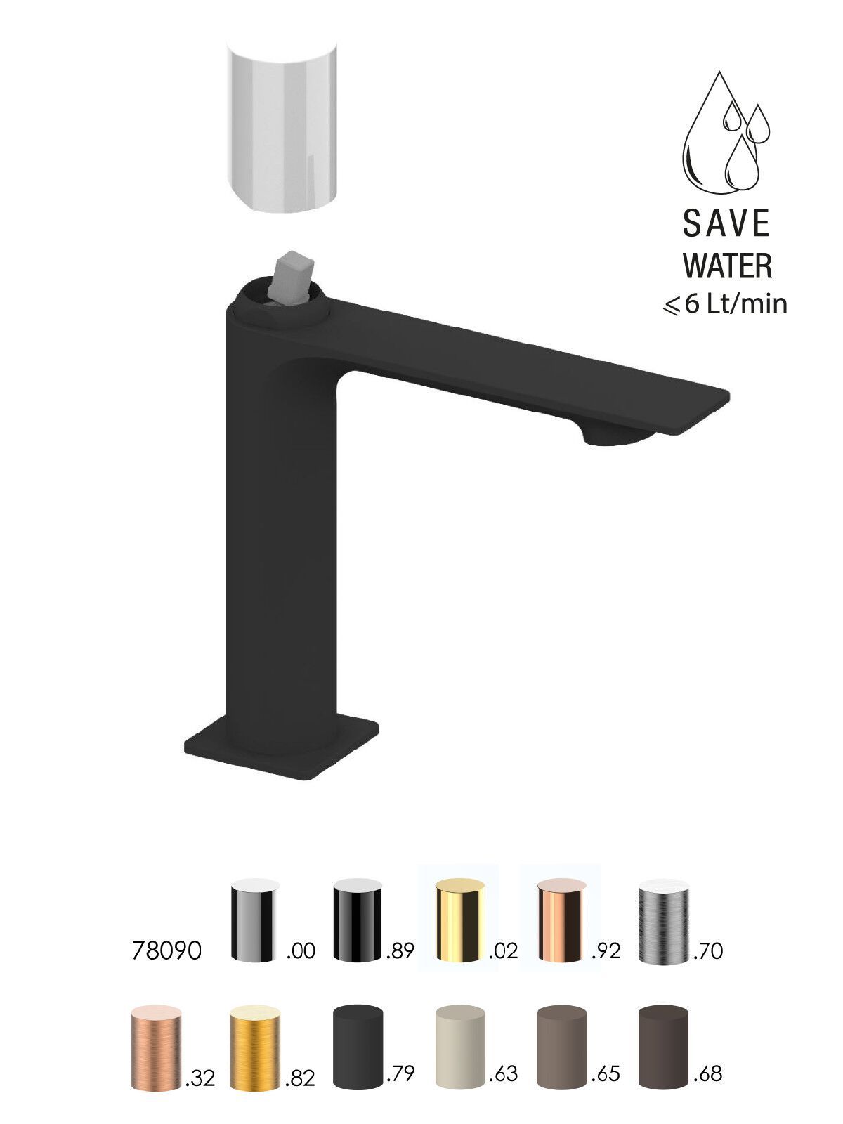 Однорычажный смеситель для раковины с автоматическим сливом Rubinetterie Frattini Narciso S ARCH-00043114 - Вид №18