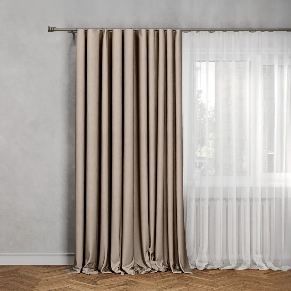 KREAFORTA Sanur - затемняющая штора с ленточным креплением 200x300 см, коричневая 89431248 STLM-1580526