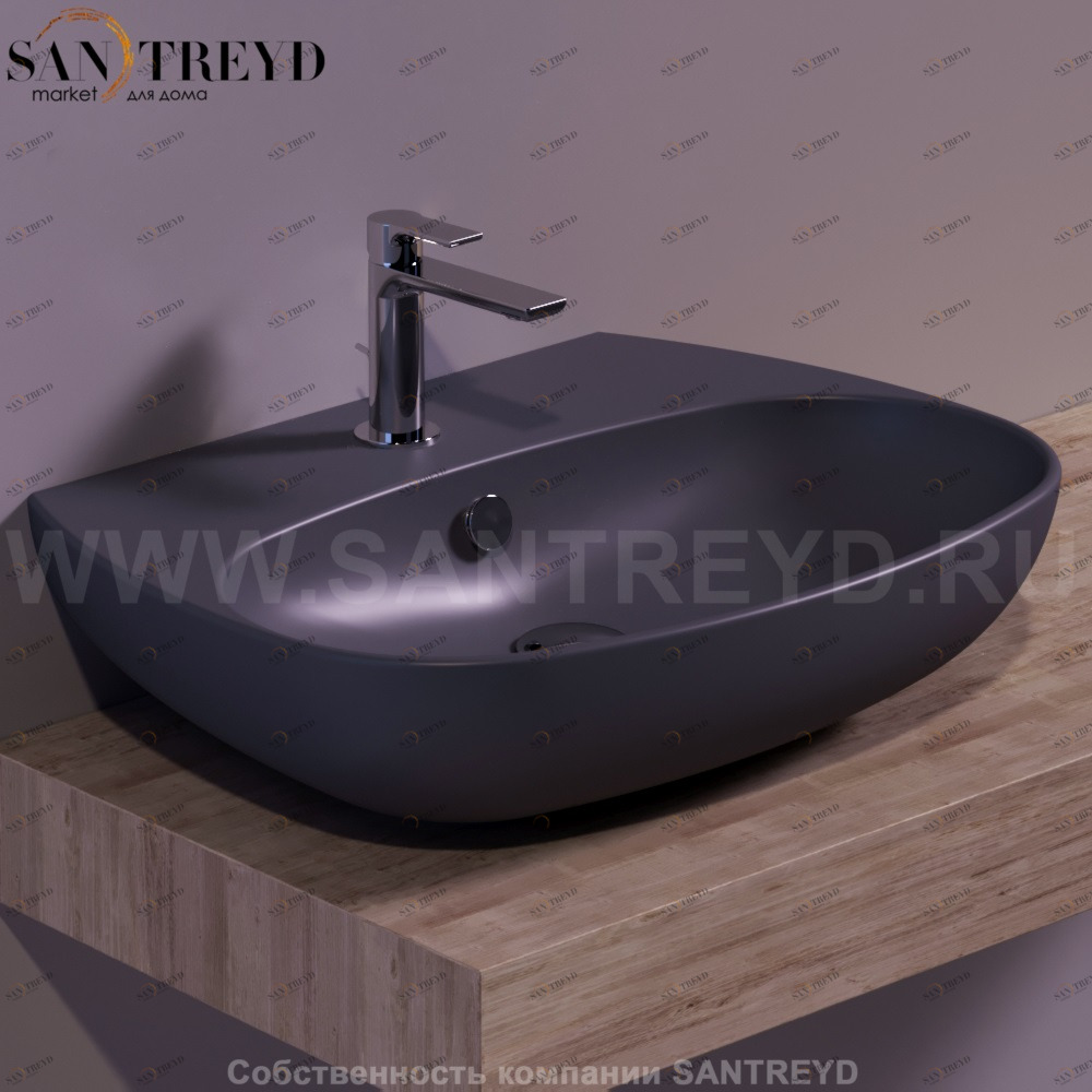 VI10ANTRACITEMATT Подвесная раковина настенная овальная Simas Vignoni черная