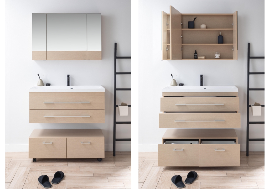 Тумба с раковиной Aquanet Нота NEW 100 светлый дуб 0017149700204096 - Вид №4