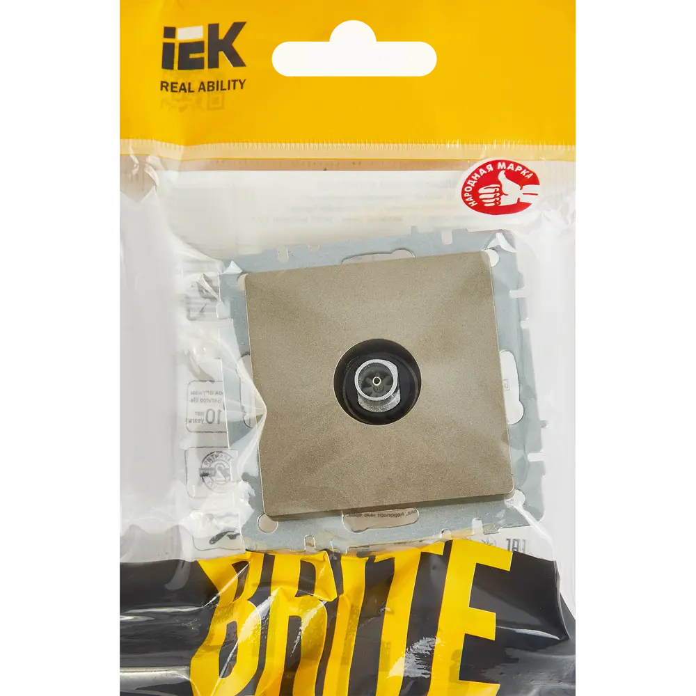 Розетка TV IEK Brite для скрытого монтажа цвет шампань 87761644 STLM-1105816 - Вид №4