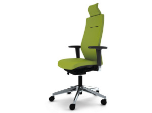 5-спицевое тканевое вращающееся офисное кресло с подголовником