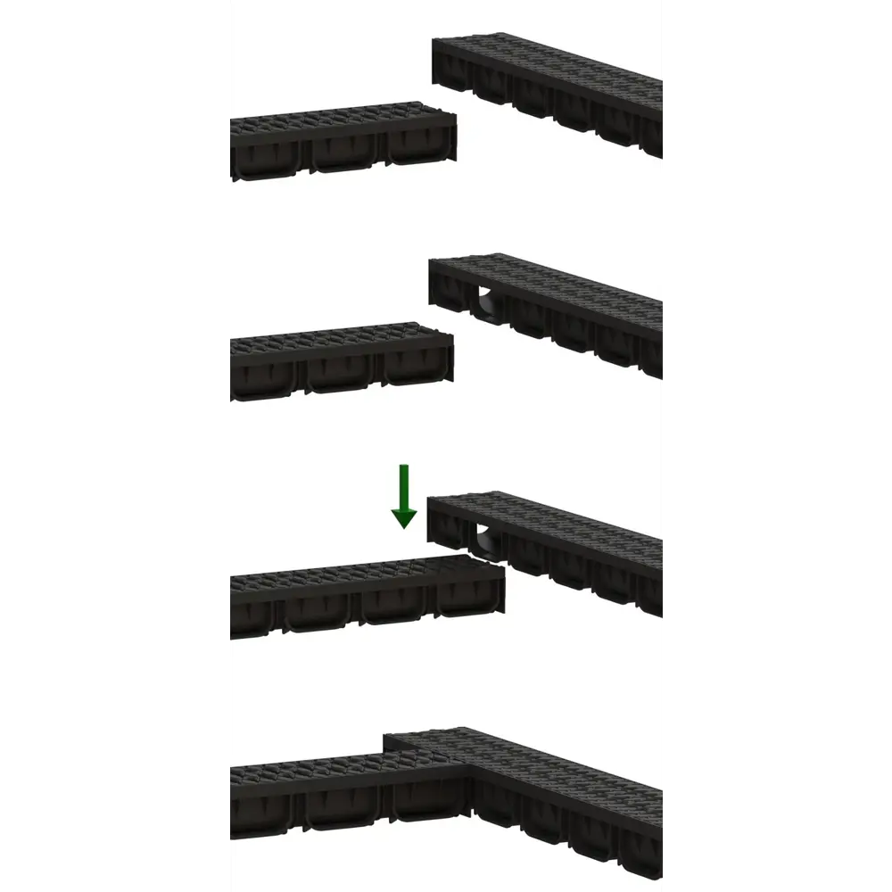 Лоток Standartpark Spark 2 пластиковый 1000x125x70 мм с чугунной решеткой класса А15 STLM-2120734 - Вид №4