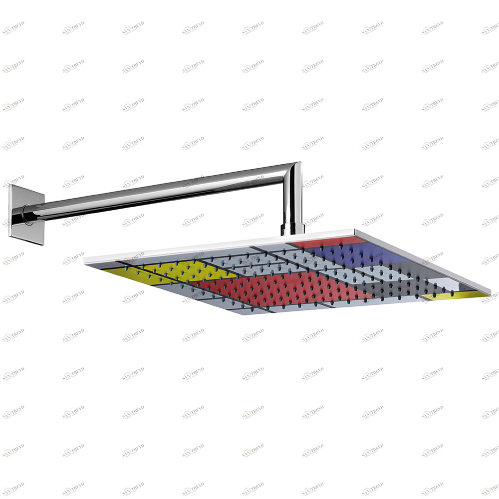 Graffio Квадратная лейка душа 300 × 300 мм с кронштейном 350 мм, квадратная розетка. MR843 