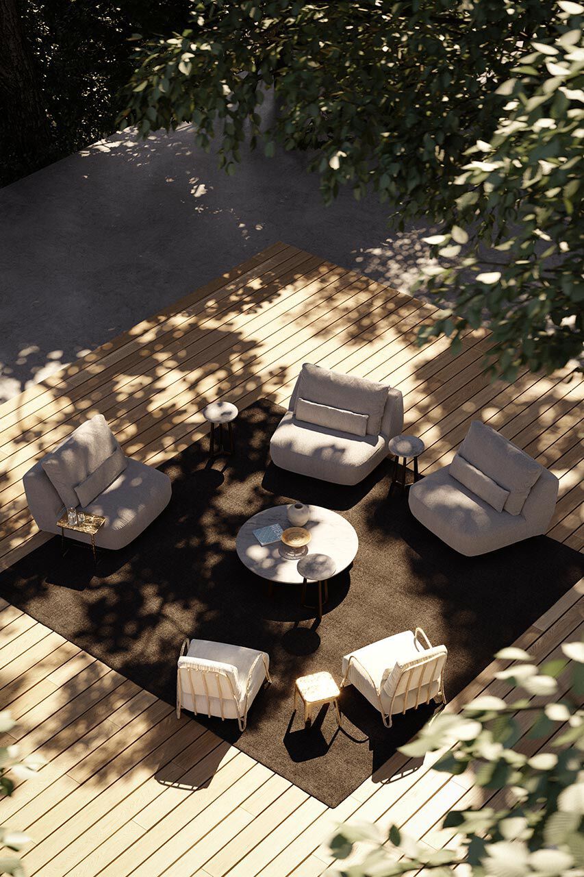 Низкий круглый журнальный столик из каррарского мрамора Exteta Sunset ARCH-00014677 - Вид №1