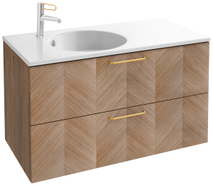 EB2524-R8-E10 Тумба под столешницу 100 см, 2 ящика, золотая ручка JACOB DELAFON ODÉON RIVE GAUCHE