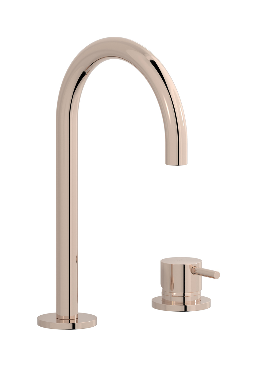 Смеситель для раковины на 2 отверстия. WE ARE IB mt394rs Rose Gold MilanoTorino 