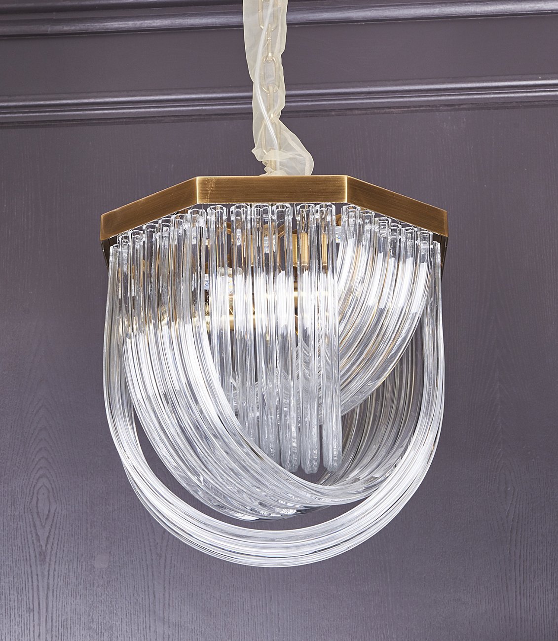 Подвесной светильник Murano L4 brass от Delight Collection A001 L4 DELIGHT COLLECTION ДИЗАЙНЕРСКИЕ 243937 Прозрачный;золото  - Вид №1