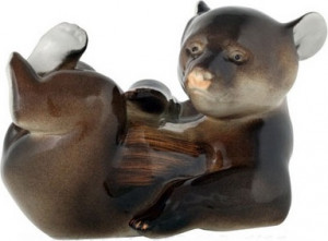 80365 Императорский фарфоровый завод Скульптура "Медвежонок лежащий" (новый) Фарфор твердый