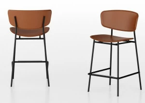 Calligaris Кожаный табурет с подставкой для ног Fifties