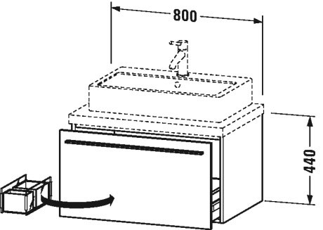 XL541200707 X-Large Тумбочка для консоли Бетонно-серый матовый декор Duravit - Вид №1