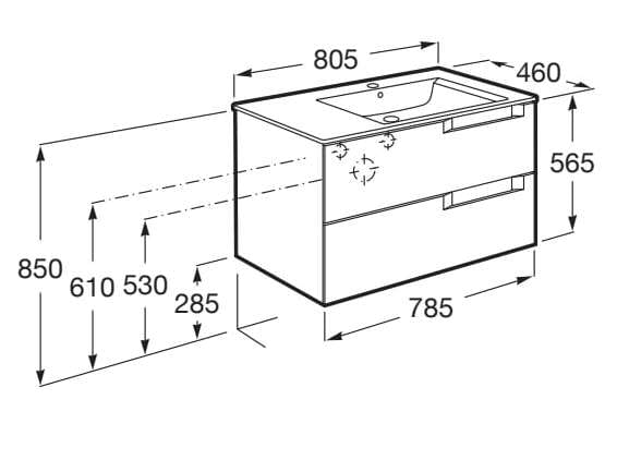 Деревянный умывальник с ящиками Roca Aleyda ARCH-00140420 - Вид №55