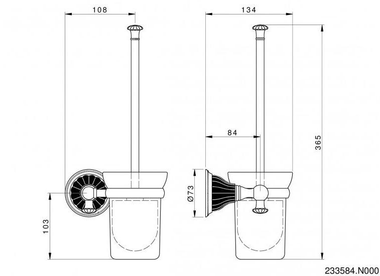 Bronces Mestre Ершик для унитаза настенный Artica with porcelain 233584.n000.50 - Вид №1