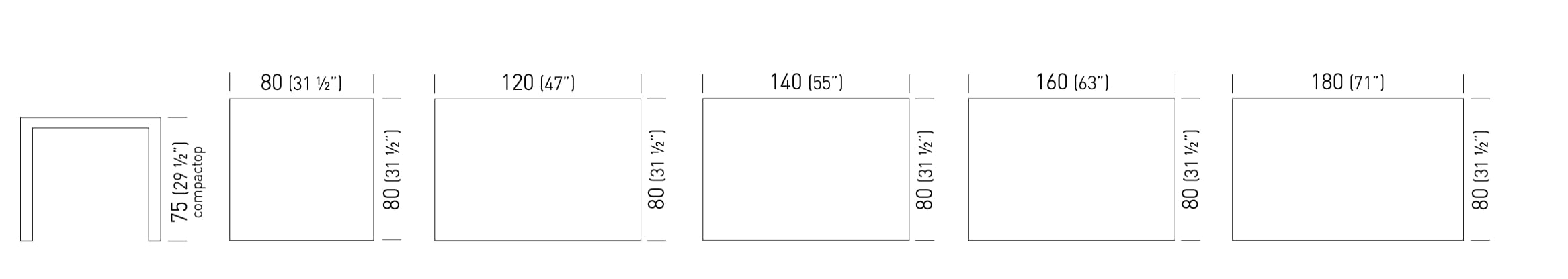 Квадратный / прямоугольный стол из Compactop® GABER Claro / Step ARCH-00109351 - Вид №4