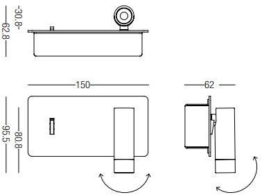 PURALUCE Регулируемая алюминиевая лампа для чтения sun-id-1409225 - Вид №1
